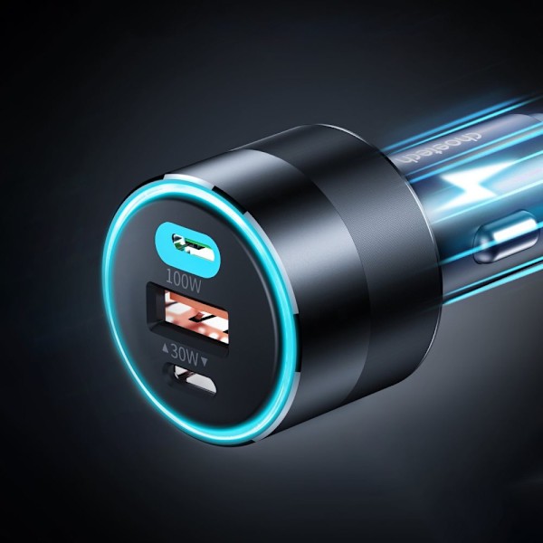 Choetech hurtiglader 130W 2xUSB-C + USB-A svart (TC0011)