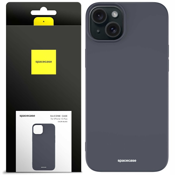 Spacecase Silikonfodral Till Iphone 15 Plus Svart