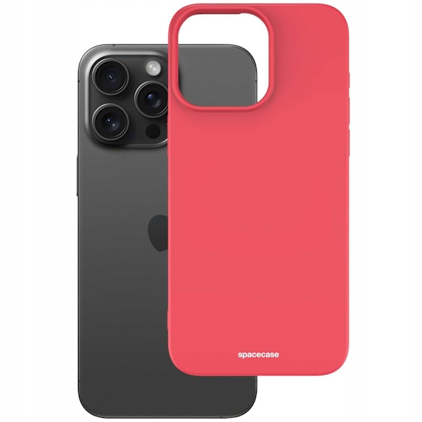 Spacecase Silikonfodral För Iphone 15 Pro Max Rött Skydd