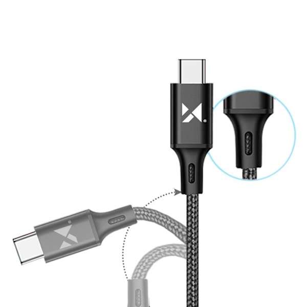 Wozinsky USB - USB Type C-kabel 2,4A 1m svart (WUC-C1B)