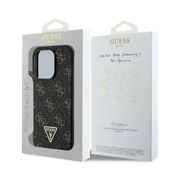 Guess GUHCP16LPG4GPK iPhone 16 Pro 6,3" svart/svart hårdfodral Nytt 4G Triangle