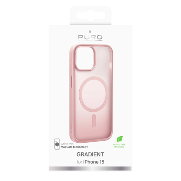 PURO GRADIENT MAGSAFE SILIKONETUI TIL IPHONE 15 - PINK