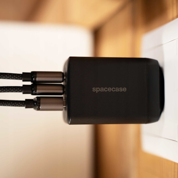 Rymdfall Usb C Laddare 65W Gaan För Telefon, Bärbar, Svart