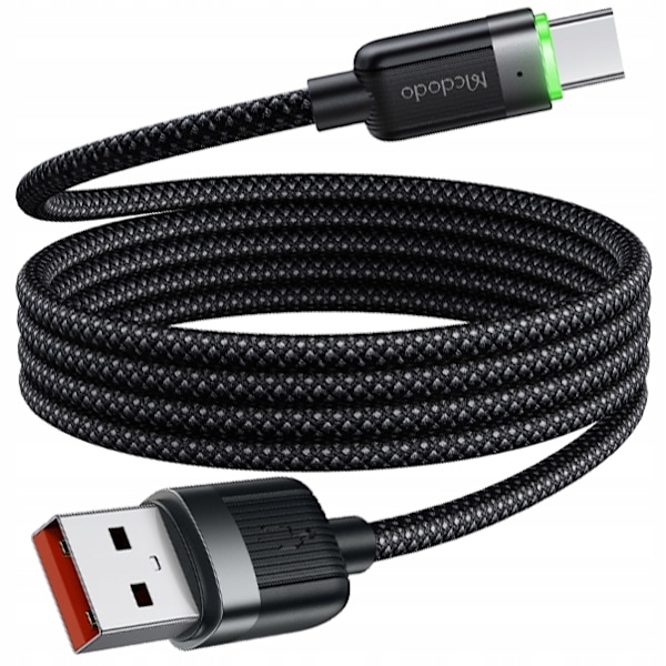 MCDODO USB-C SNABBLADDNINGSKABEL FÖR SAMSUNG XIAOMI TYP C 6A 100W 1M LED