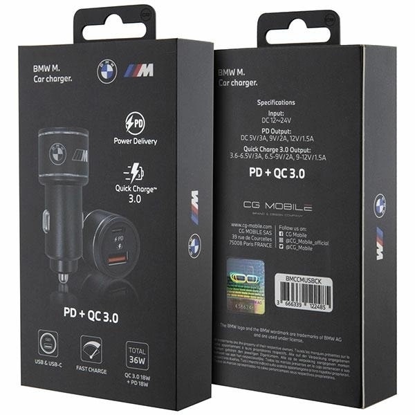 BMW M EDITION PD QC 3.0 20W FAST CHARGE BILLADER - SORT