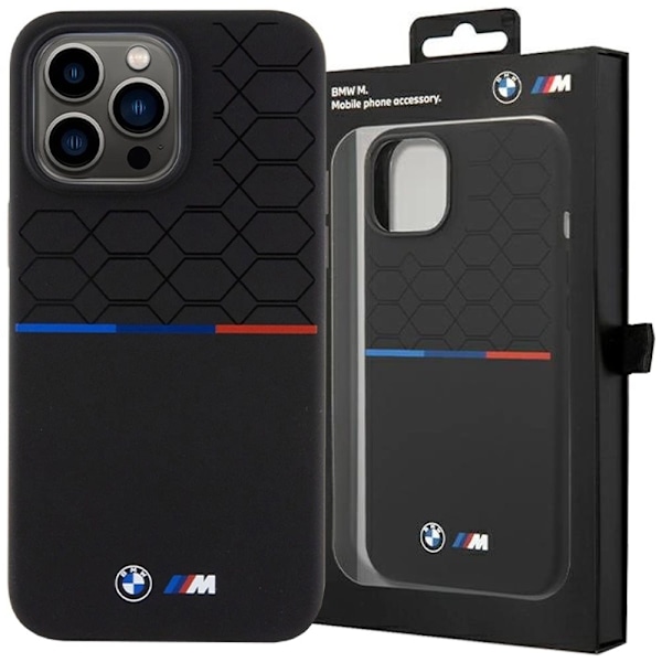 BMW M SILICONE PATTERN MAGSAFE ETUI TIL IPHONE 15 PRO MAX - SORT