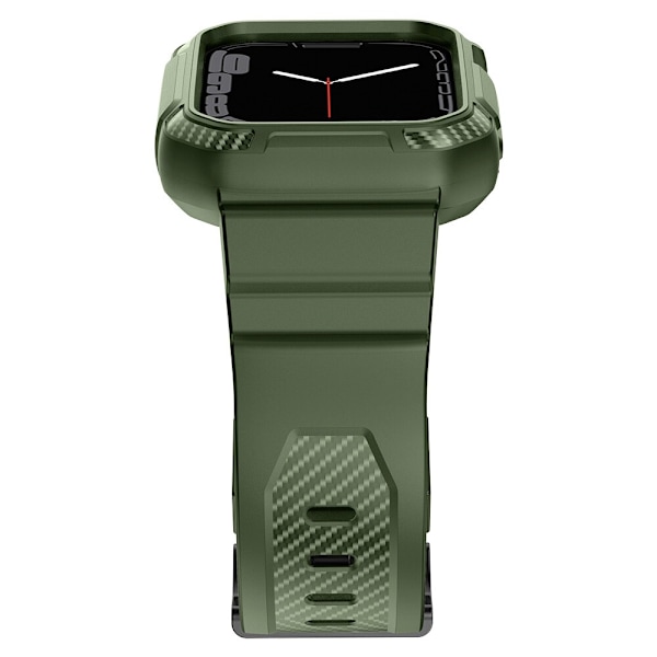 Kingxbar CYF106 2-i-1 pansret veske for Apple Watch SE 8, 7, 6, 5, 4, 3, 2, 1 (41, 40, 38 mm) med stropp grønn
