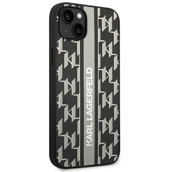 KARL LAGERFELD MONOGRAM STRIPE ETUI TIL IPHONE 14 PLUS - GRÅ