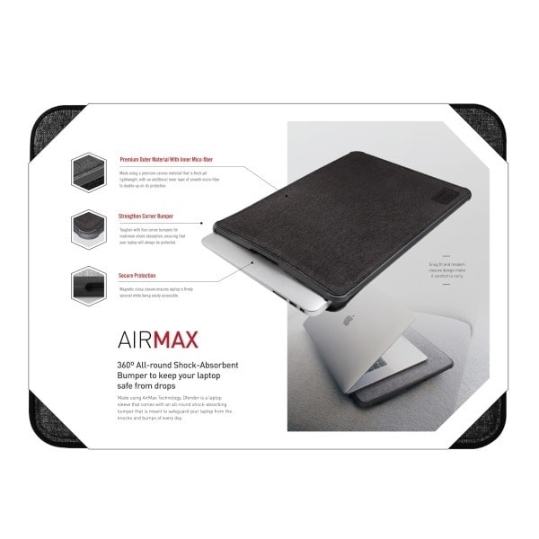 UNIQ veske Dfender laptop Sleeve 16 sort/kullsvart