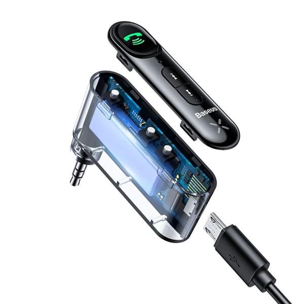 Baseus BSBA-02 (Overseas Edition) Bluetooth AUX-sender - Svart