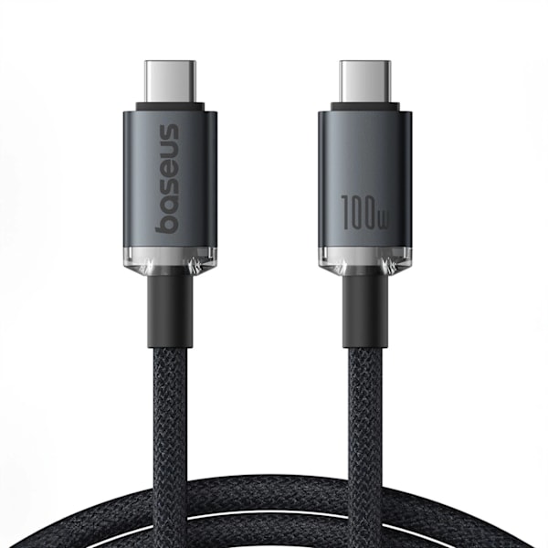 BASEUS CRYSTAL SHINE CB000089 USB-C / USB-C USB3.2-KABEL 100W 20GBPS 1,5M - SORT