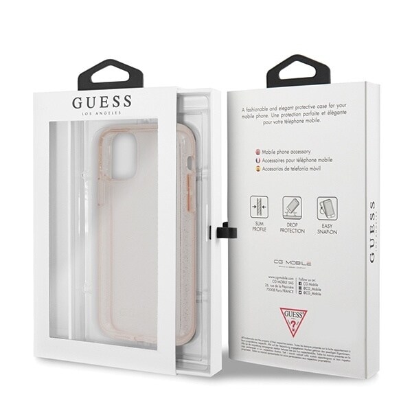 Guess GUHCN65PCGLPI iPhone 11 Pro Max rosa/rosa hardt deksel Glitter
