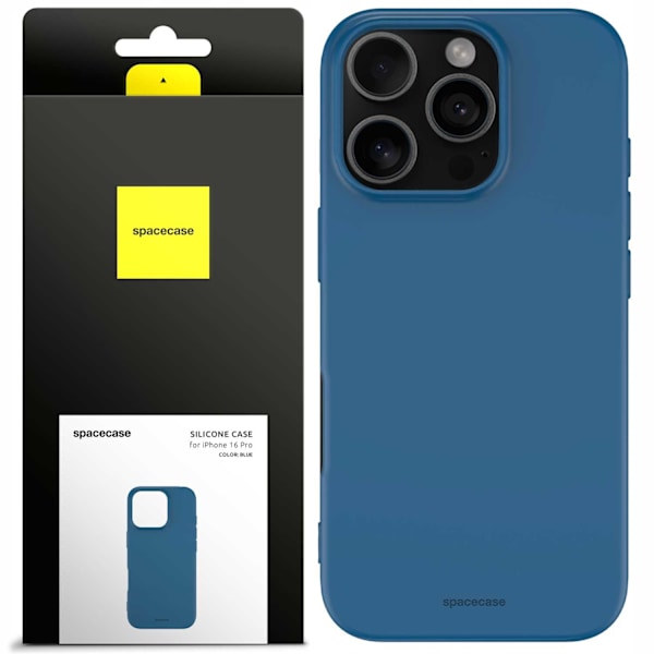 Spacecase Silikonfodral För Iphone 16 Pro Blåt Skal