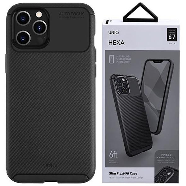 UNIQ HEXA ETUI TIL IPHONE 12 PRO MAX - SORT