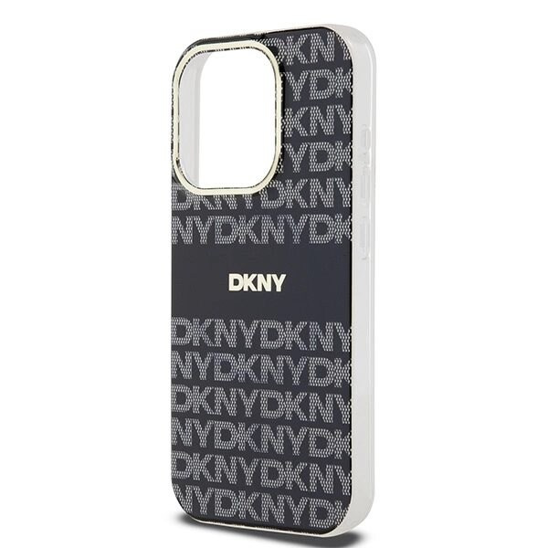 DKNY IML Mono & Stripe MagSafe Beskyttelsesveske til iPhone 15 Pro Max - Svart