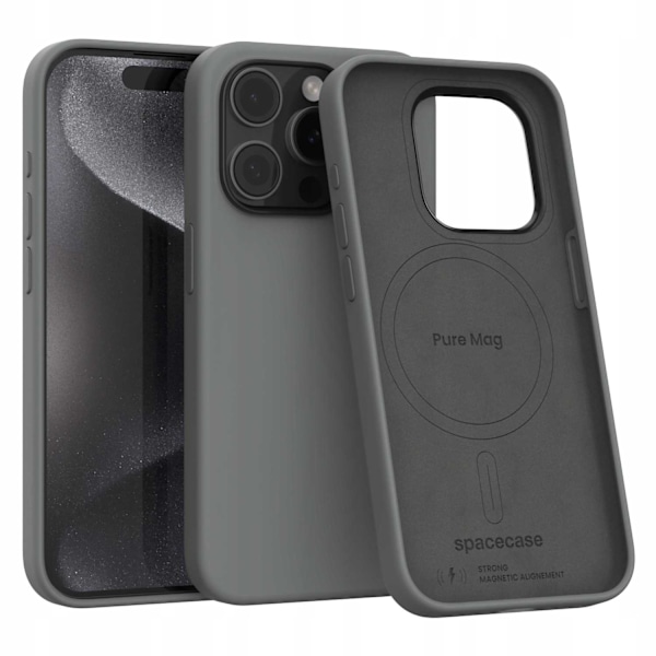 Spacecase Case Cover För Iphone 15 Pro För Magsafe Grey