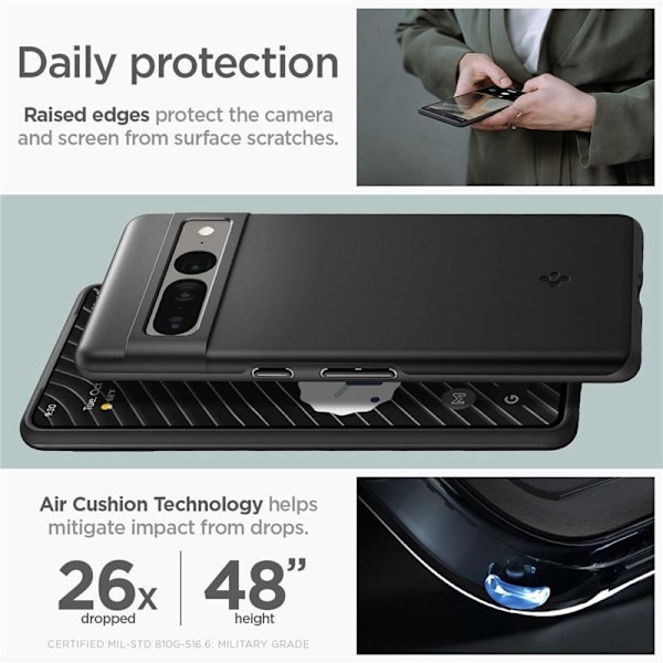 SPIGEN THIN FIT GOOGLE PIXEL 7 PRO SVART