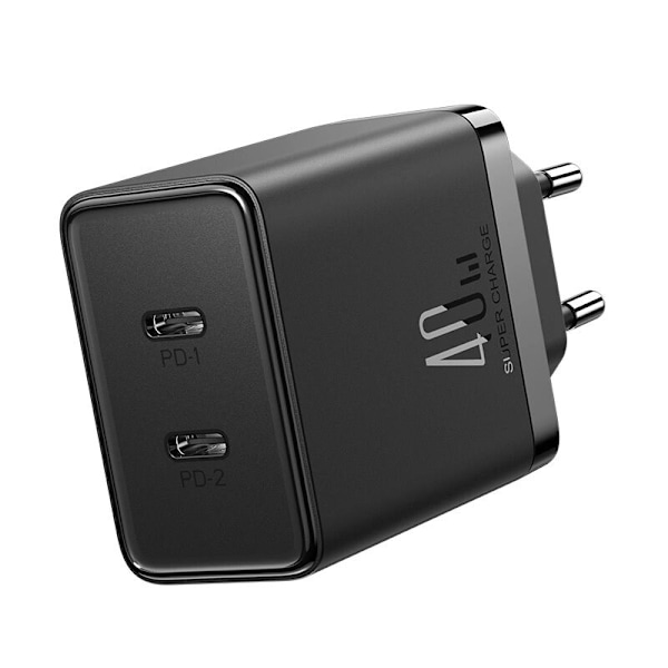 Joyroom JR-TCF09 hurtiglader 2x USB-C 40W - svart