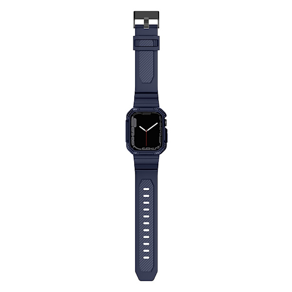 Kingxbar CYF537 2-i-1 pansret etui til Apple Watch SE 8, 7, 6, 5, 4, 3, 2, 1 (45, 44, 42 mm) med blå stropp