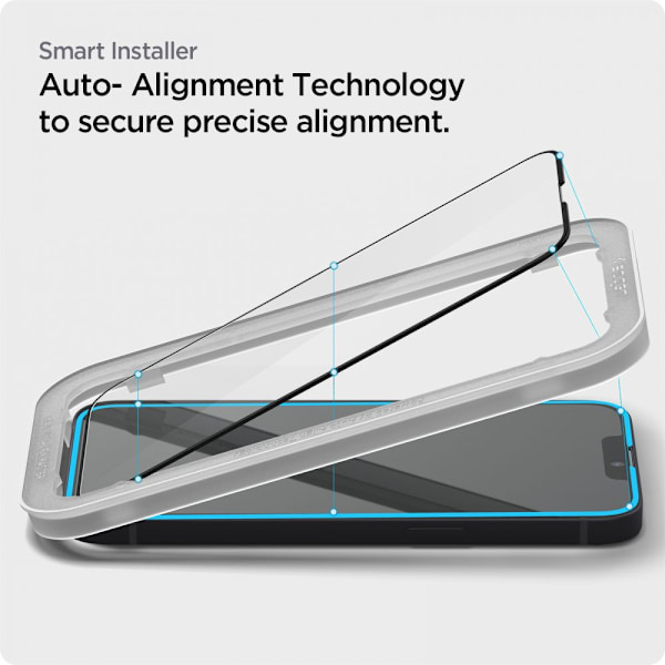 HÆRDET GLAS SPIGEN ALM GLASS FC 2-PACK IPHONE 13 / 13 PRO / 14 SORT