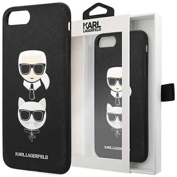 KARL LAGERFELD SAFFIANO KARL&CHOUPETTE HEAD COVER TIL IPHONE 7 PLUS / IPHONE 8 PLUS - SORT