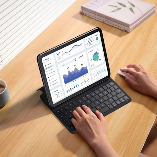 Baseus Brilliance Series Keyboard Case for iPad Pro 12.9 (2022/2021/2020/2019) + USB-C-kabel - Svart