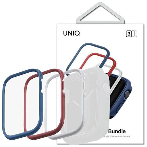 UNIQ-rammer Moduo 3-i-1 Apple Watch Series 4/5/6/7/8/SE 44/45 mm Blå-Rød-Hvit/ Blå-Rød-Hvit