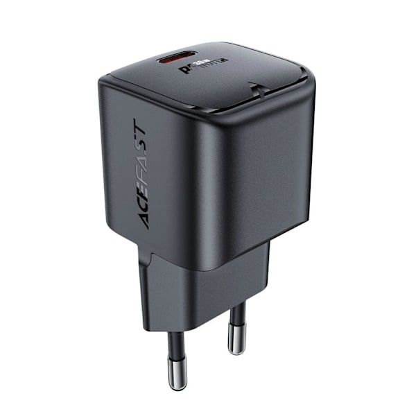 Acefast A77 Mini PD 30W GaN USB-C vegglader - svart