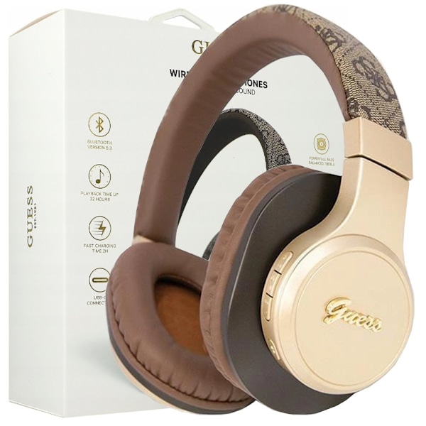 Guess 4G Script Bluetooth on-ear-hodetelefoner - brune