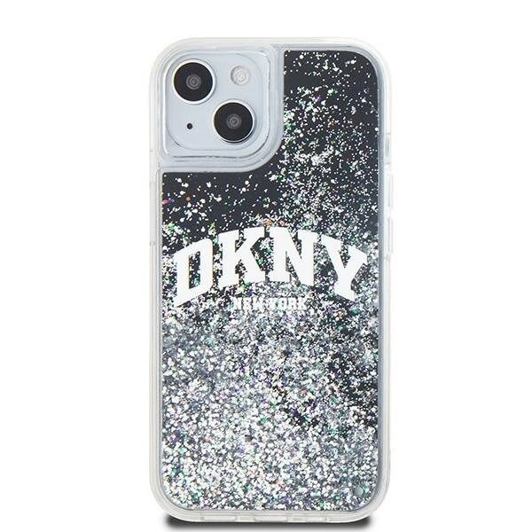 DKNY Liquid Glitter Big Logo Beskyttelsesveske til iPhone 15/14/13 - Svart