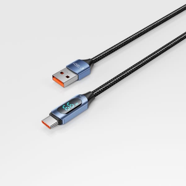 TECH-PROTECT ULTRABOOST LED TYPE-C KABEL 66W/6A 200CM BLÅ