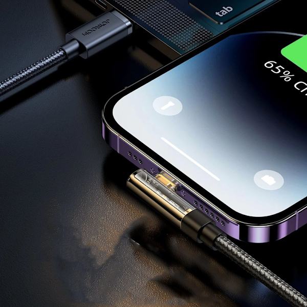 Joyroom S-CL020A6 Lightning-kabel vinklet - USB-C hurtiglading og overføring 20W 1,2 m - blå