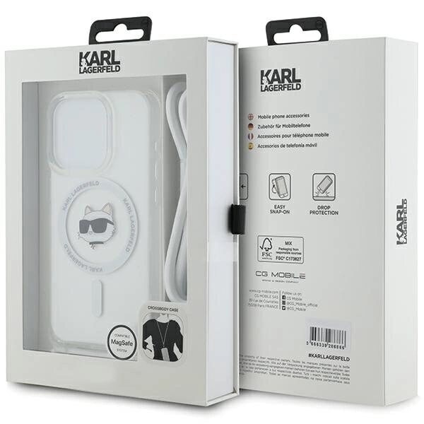 Karl Lagerfeld IML Choupette Head & Cord MagSafe-deksel til iPhone 14 Pro Max - Gjennomsiktig