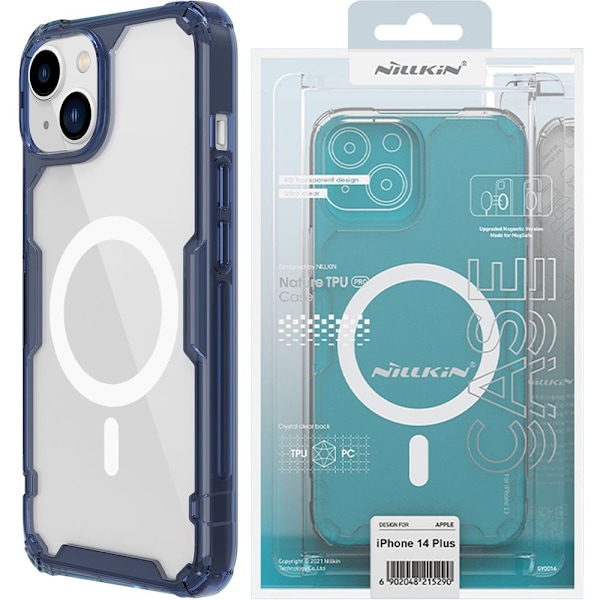 Nillkin Nature Pro Magnetic Case iPhone 14 Plus magnetisk deksel MagSafe blå
