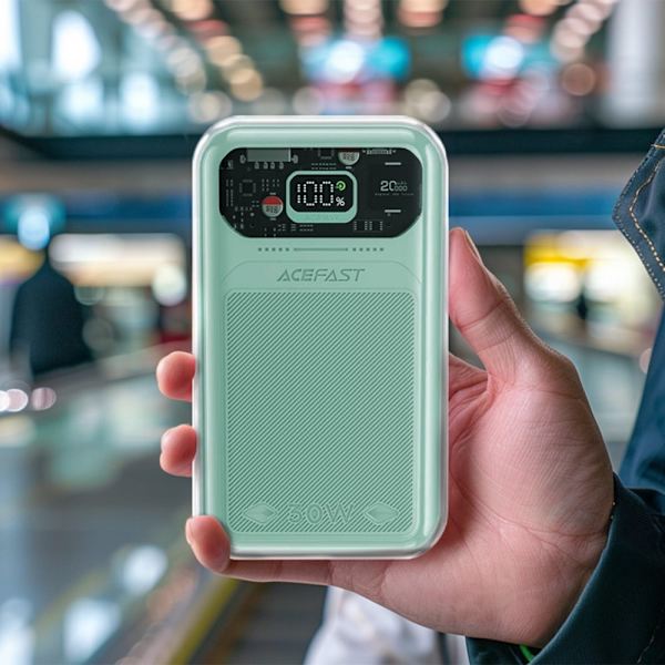 Acefast Powerbank 20000mAh Sparkling Series hurtiglading 30W grønn (M2)