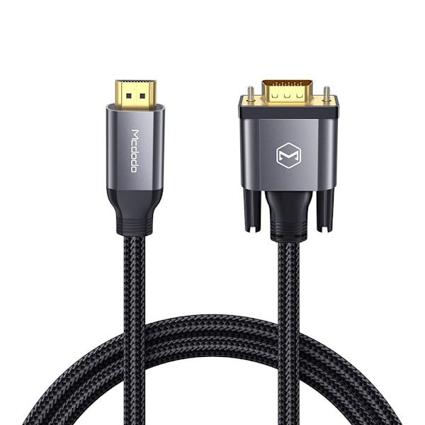 MCDODO ADAPTERKABEL HDMI TIL VGA D-SUB KONVERTERARE FOR PROJEKTOR MONITOR 2M