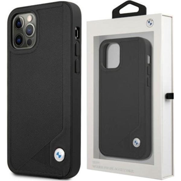 BMW LÆDER DEBOSS ETUI TIL IPHONE 12 / IPHONE 12 PRO - SORT