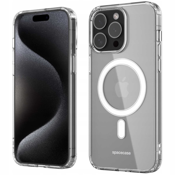 Spacecase Clear Mag-Fodral För Iphone 15 Pro Max-Adapter För Magsafe