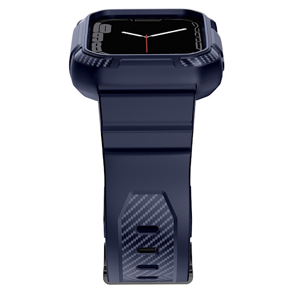 Kingxbar CYF537 2-i-1 pansret etui til Apple Watch SE 8, 7, 6, 5, 4, 3, 2, 1 (45, 44, 42 mm) med blå stropp