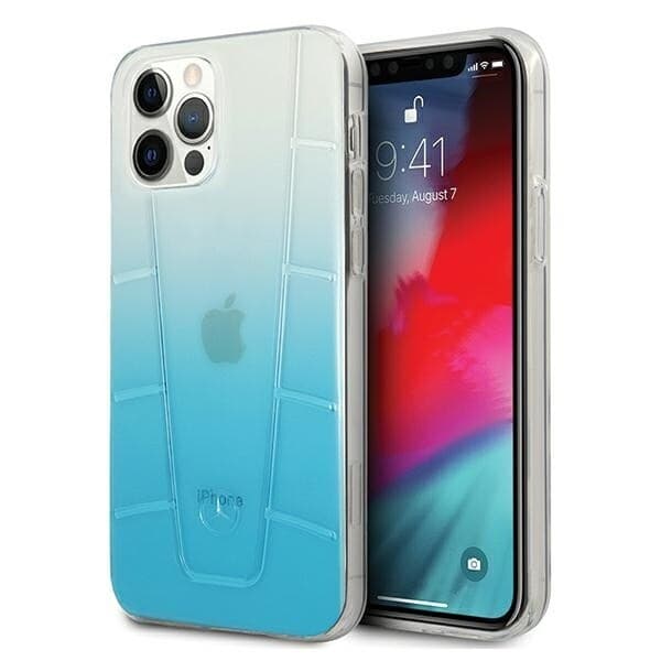 MERCEDES TRANSPARENT LINE ETUI TIL IPHONE 12 PRO MAX - BLÅ