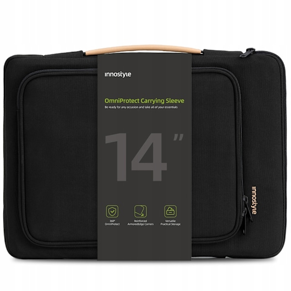INNOSTYLE 14" LAPTOPVÄSKA VATTENTÄTT FODRAL OMNIPROTECT SVART