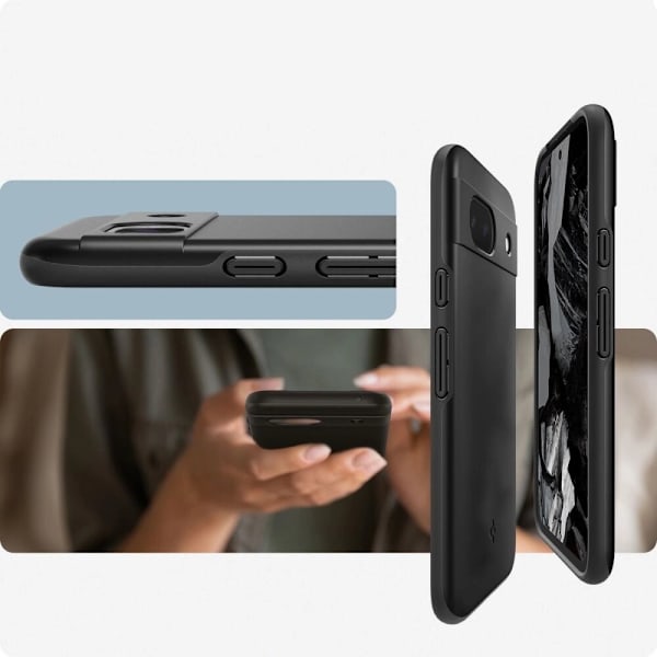 Spigen Thin Fit-deksel til Google Pixel 8A - Matt svart