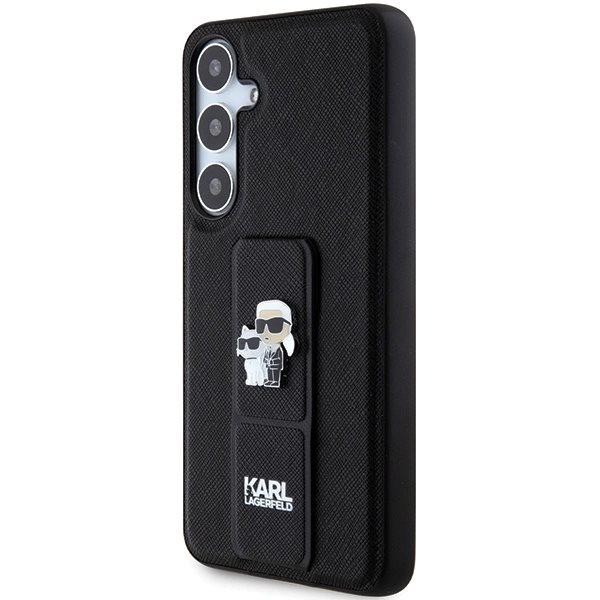 Karl Lagerfeld Gripstand Saffiano Karl&Choupette Pins Veske til Samsung Galaxy S24 - Svart