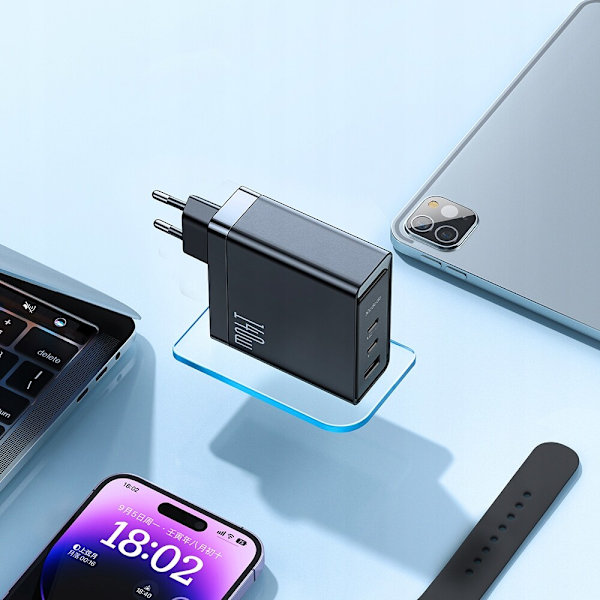Snabbladdare, GaN, Usb-C, Usb, 3 portar, 140W, Mcdodo