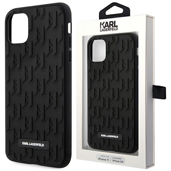 Karl Lagerfeld KLHCN61RUPKLPK deksel til iPhone 11 / Xr hardt deksel - svart 3D Monogram