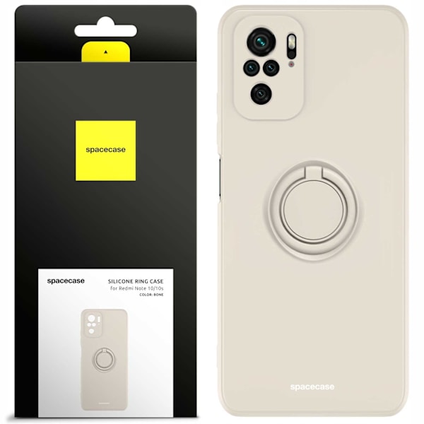 Spacecase Silikoncase Ring För Xiaomi Redmi Note 10 10S Bone