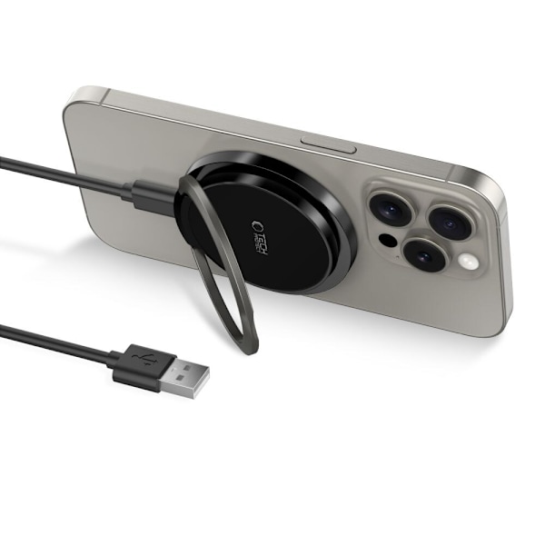 TECH-PROTECT QI15W-A33 MAGNETISK MAGSAFE TRÅDLØS OPLADER SORT