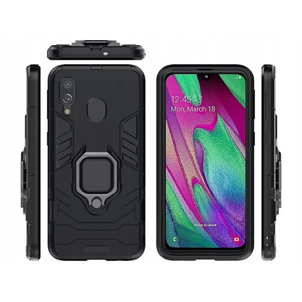 Spacecase Case Cover Till Samsung Galaxy A40 X-Ring Svart