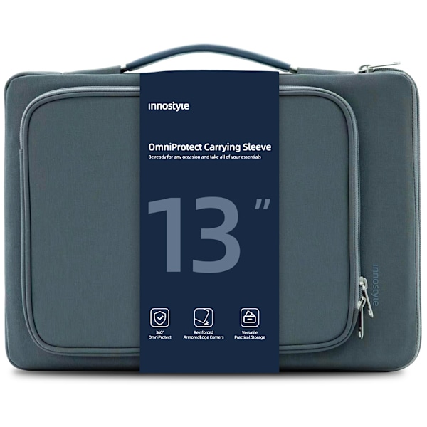 INNOSTYLE LAPTOPVÄSKA 13" VATTENTÄTT FODRAL OMNIPROTECT GRÅ