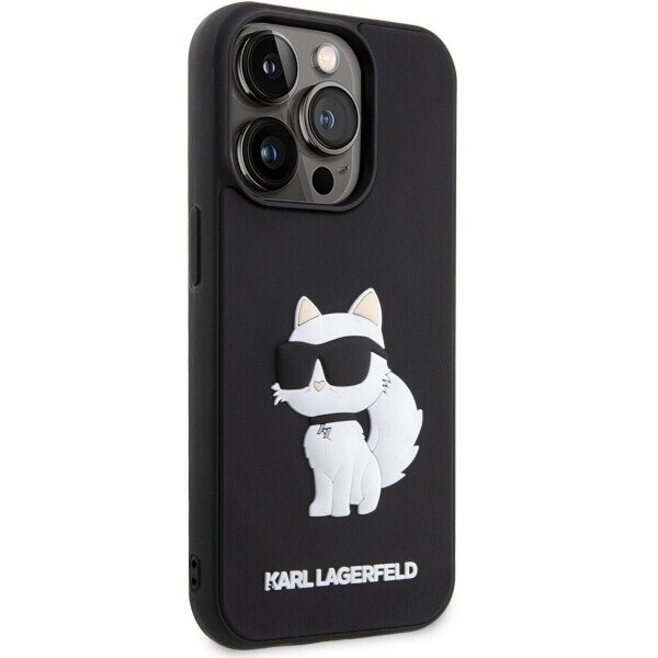 Karl Lagerfeld KLHCP14L3DRKHNK deksel til iPhone 14 Pro - svart Gummi Choupette 3D